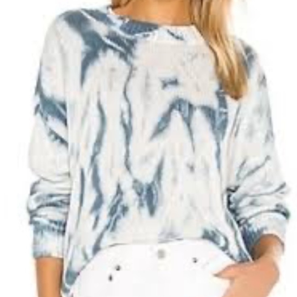 Show Me Your Mumu Spring Sweater Navy Tie Dye Cotton Knit spring light layer